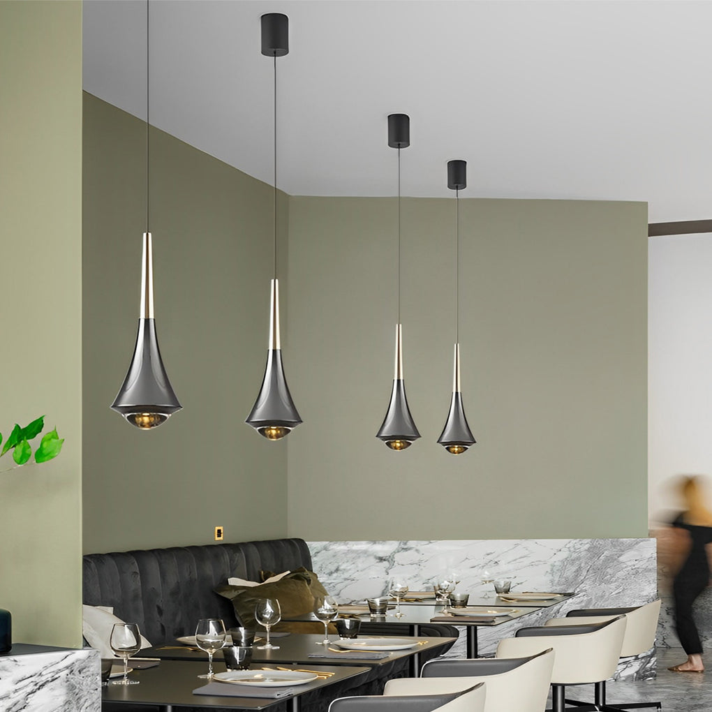 Elegant Black Cone LED Pendant Light for Modern Dining and Living Rooms
