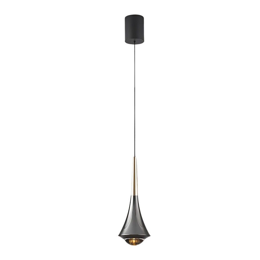 Elegant Black Cone LED Pendant Light for Modern Dining and Living Rooms