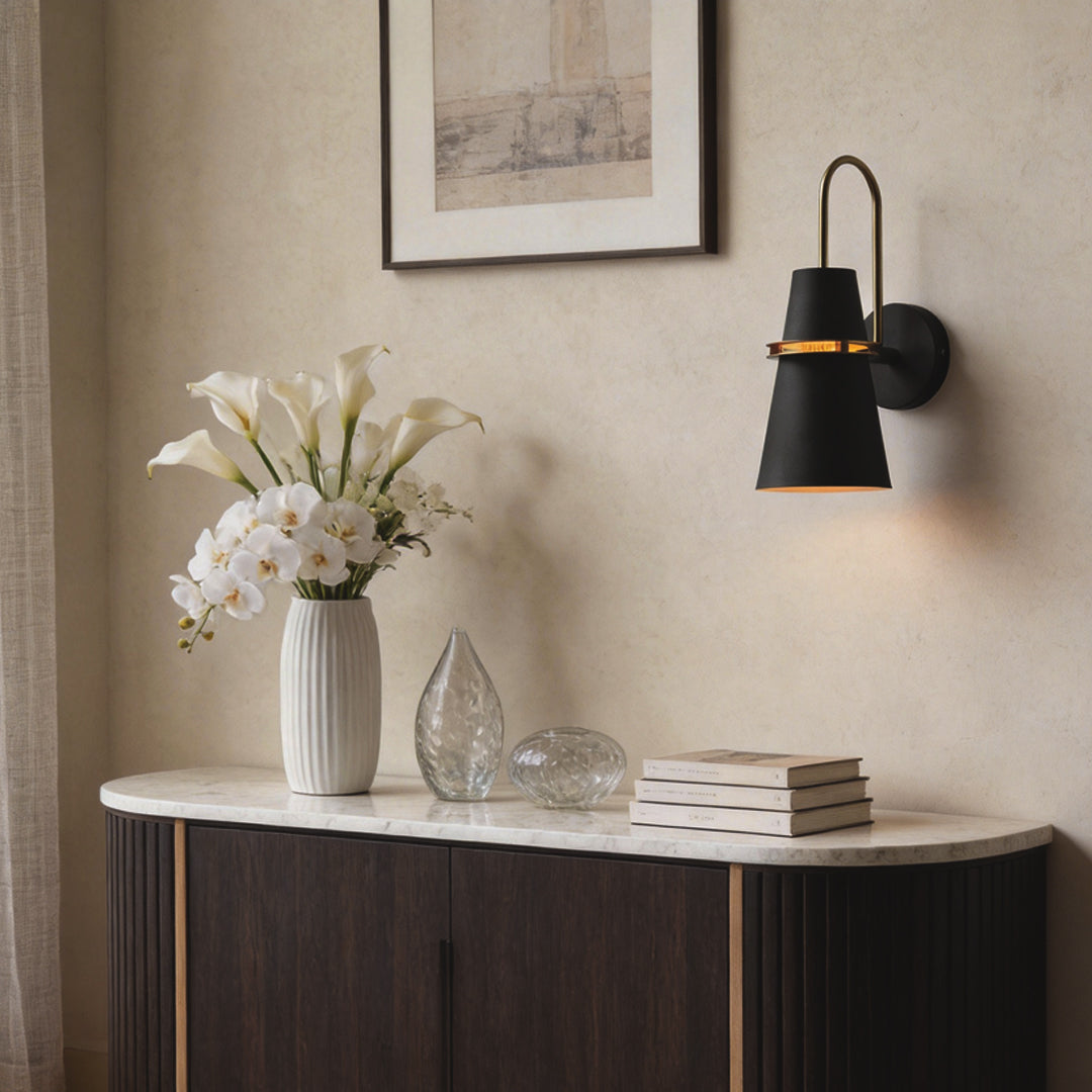 Modern White Iron Cone Wall Lamp for Living Room and Bedroom Decor