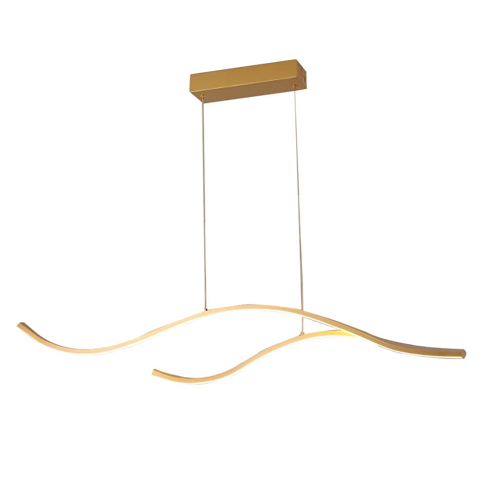 Wavy Curved LED Metal Pendant Light Fixture for Modern Living Spaces