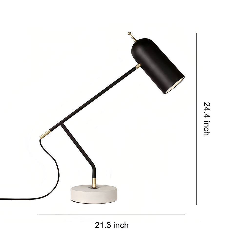 Elegant Black Marble Desk Lamp for Modern Office & Reading Spaces