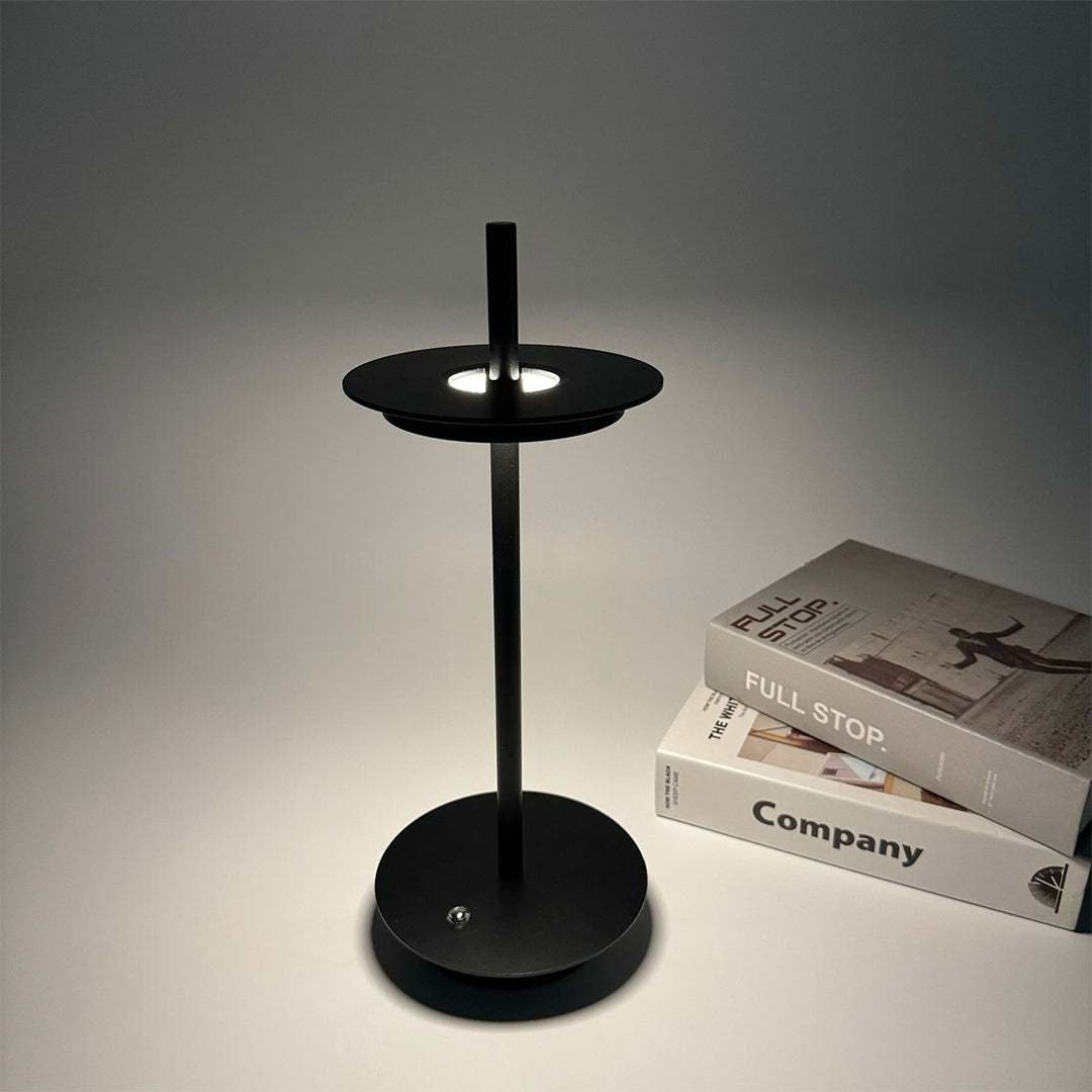 Portable Dimmable Metal Buffet Table Lamp in Modern Silver for Dining Room