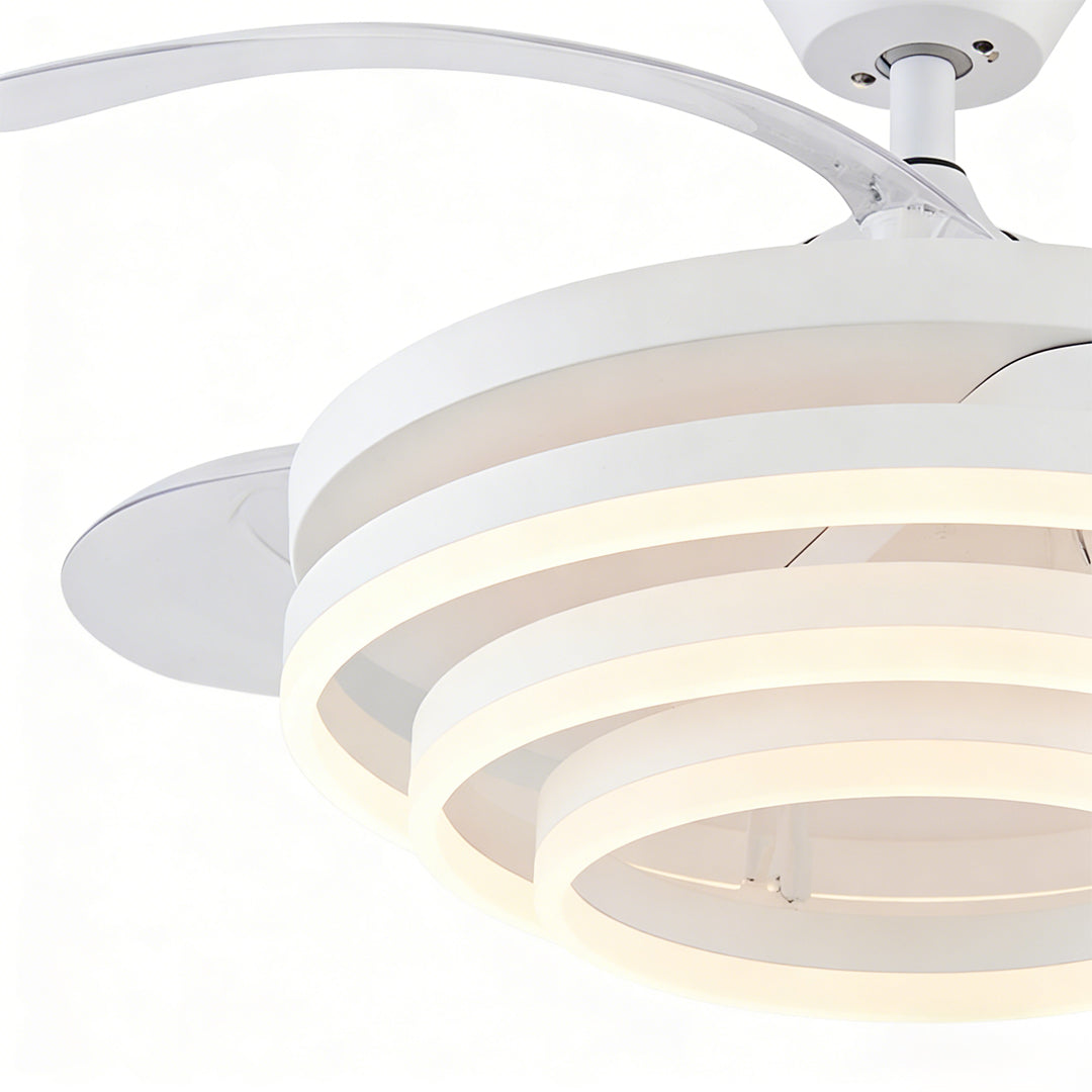 Modern Black Adjustable LED Ceiling Fan with Light for Living Room