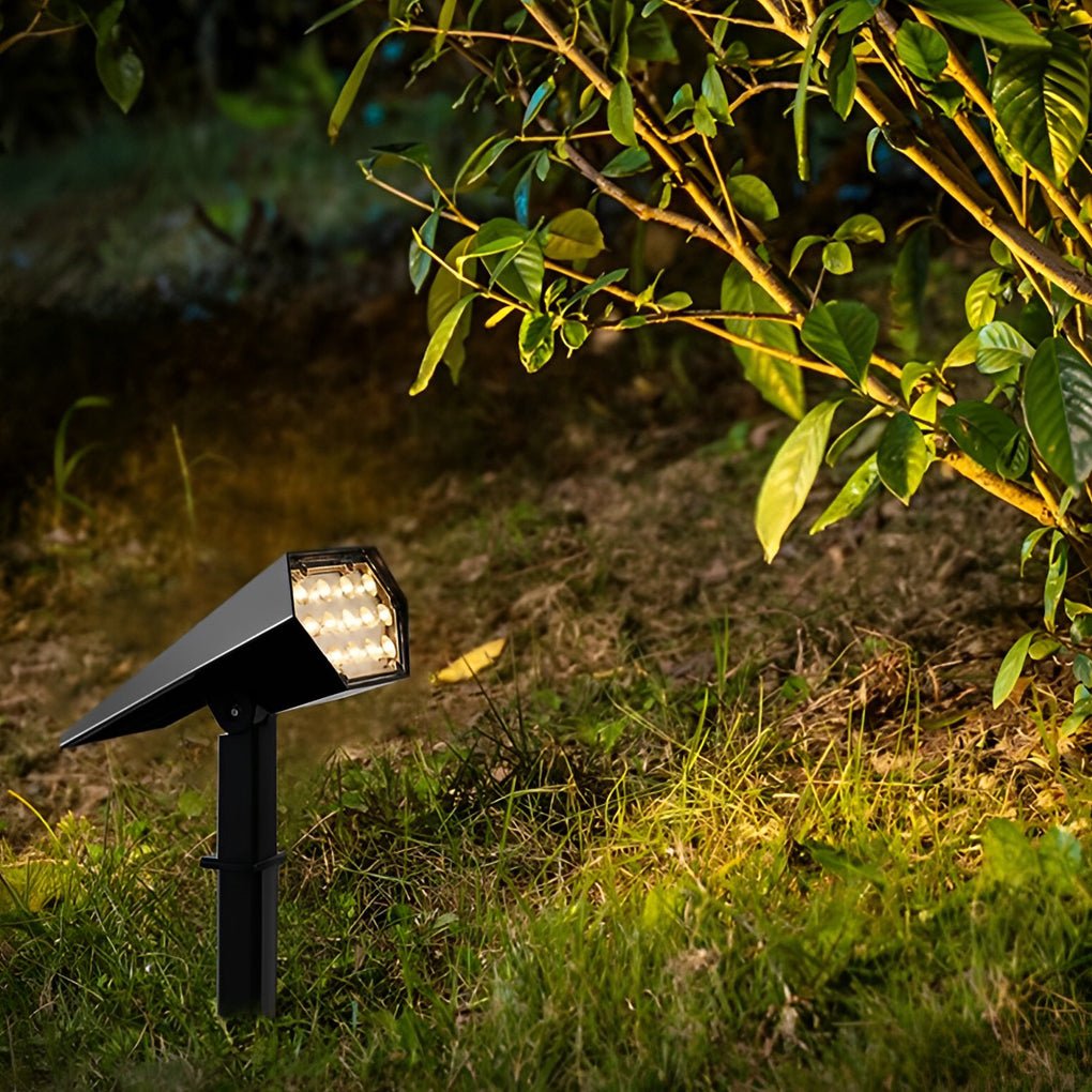 Adjustable Angle Outdoor Solar Spotlight in Durable Black for Gardens