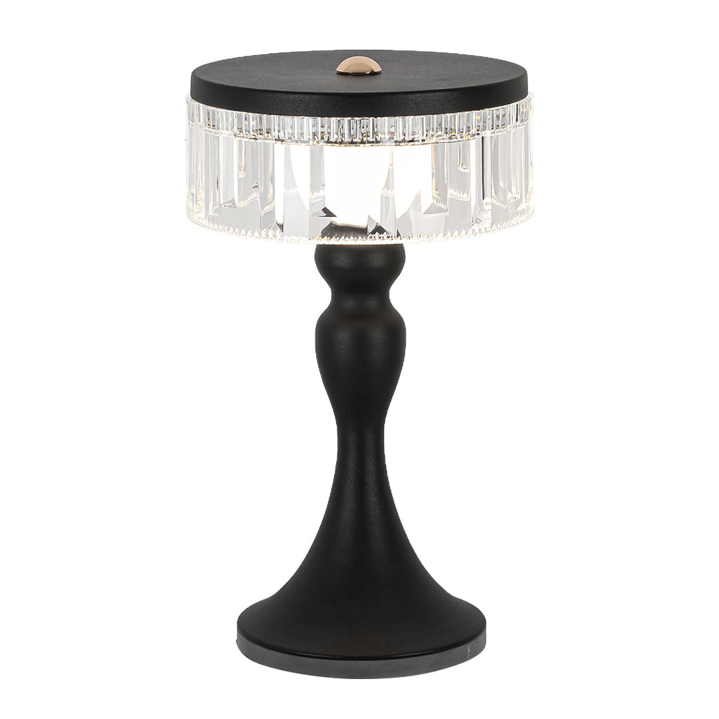 Nordic Minimalist Black Forged Iron and Acrylic Table Lamps for Living Room