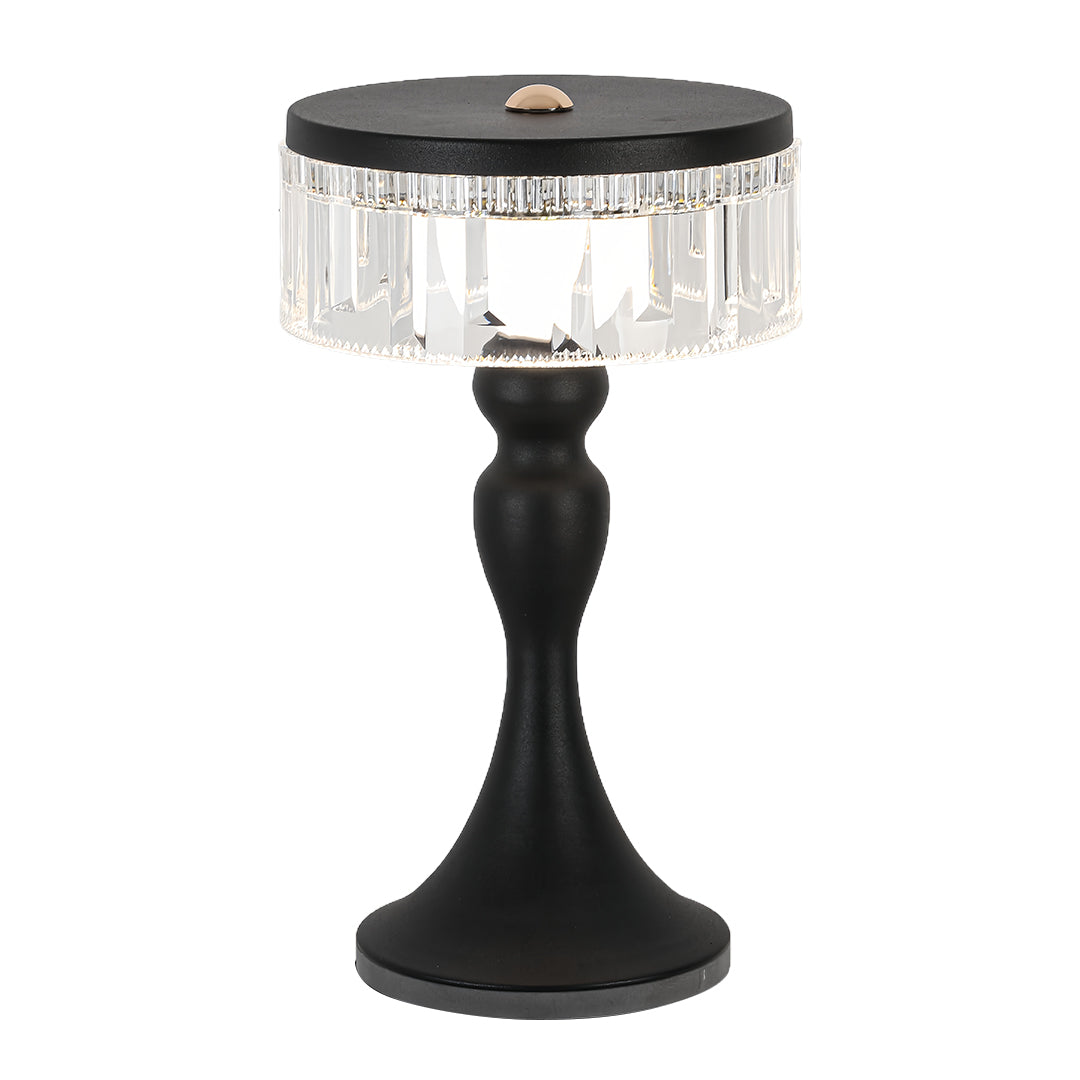 Nordic Minimalist Black Forged Iron and Acrylic Table Lamps for Living Room
