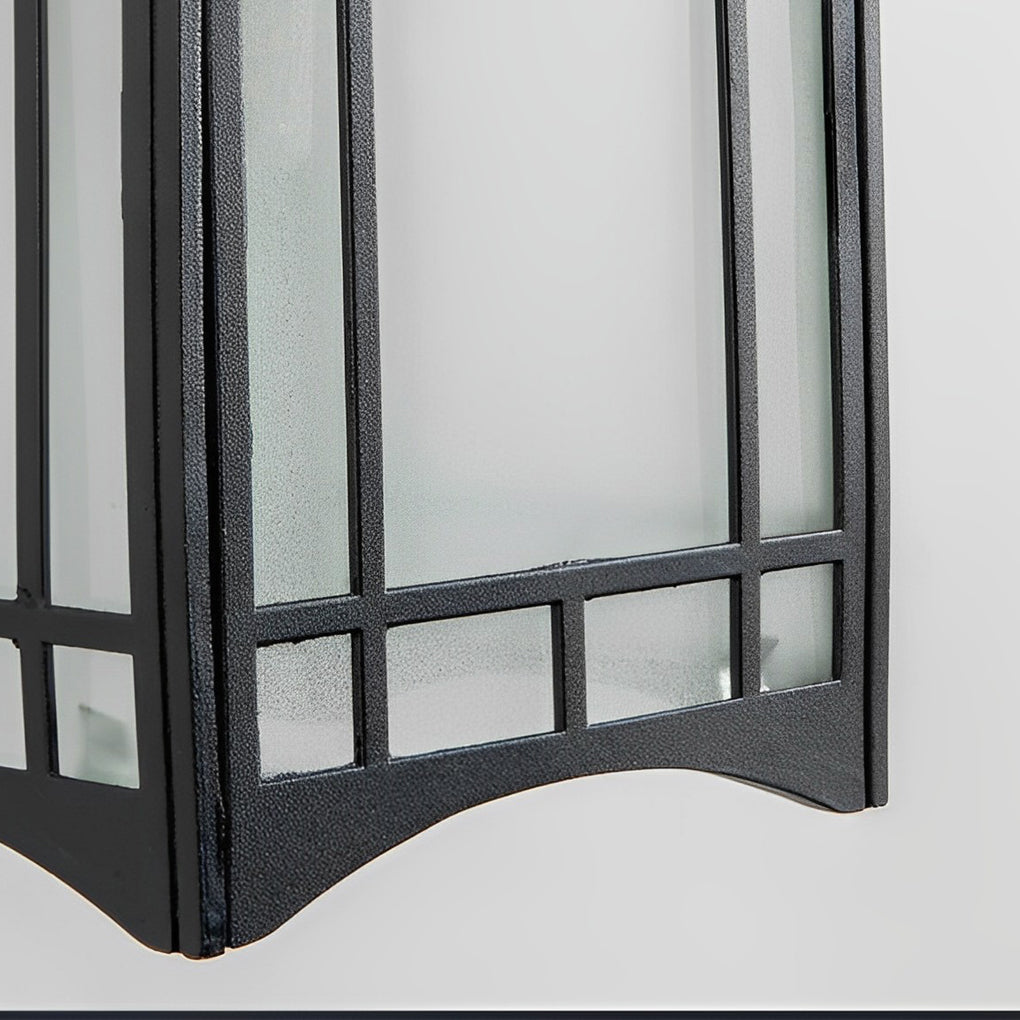 Vintage Industrial LED Lantern Wall Sconce in Die-Cast Aluminum for Entryway