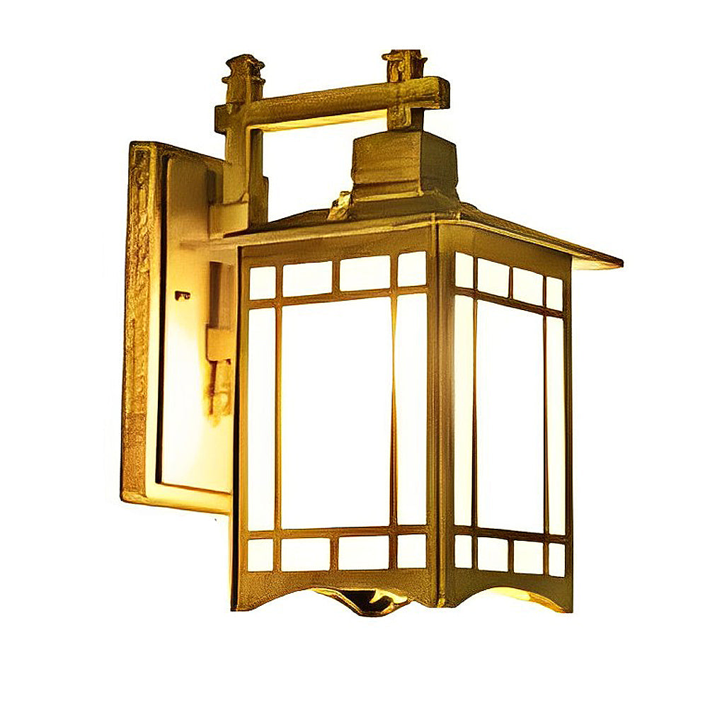 Vintage Industrial LED Lantern Wall Sconce in Die-Cast Aluminum for Entryway
