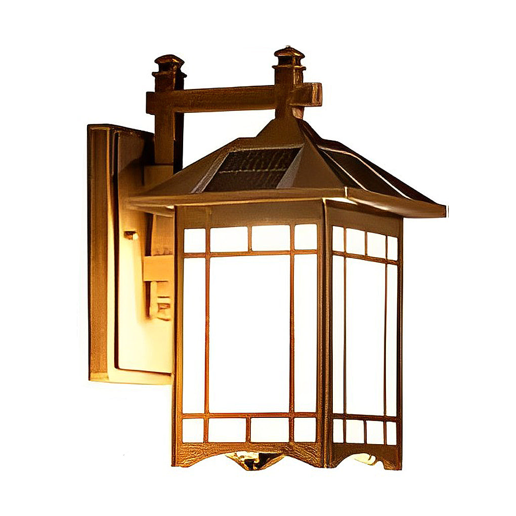 Vintage Industrial LED Lantern Wall Sconce in Die-Cast Aluminum for Entryway