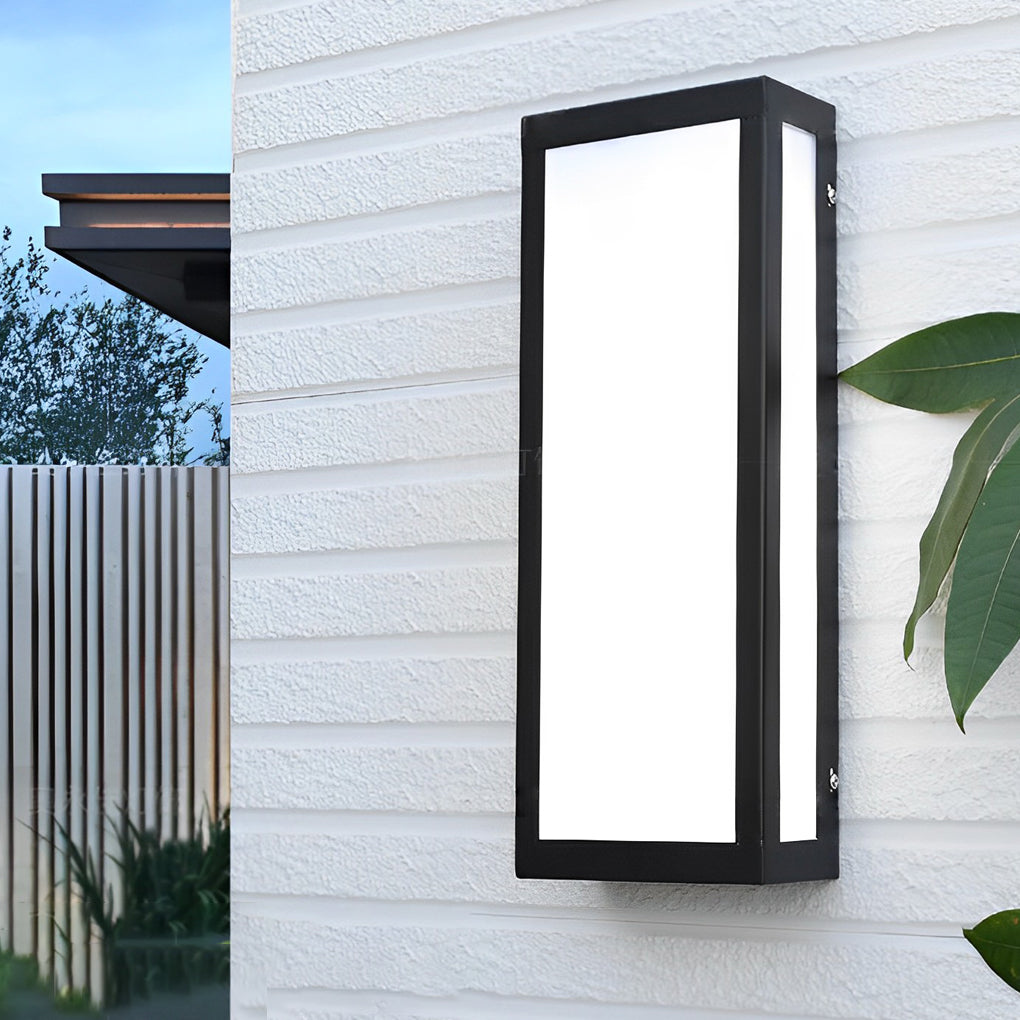 Sleek Black Modern LED Rectangle Outdoor Waterproof Wall Light Fixture