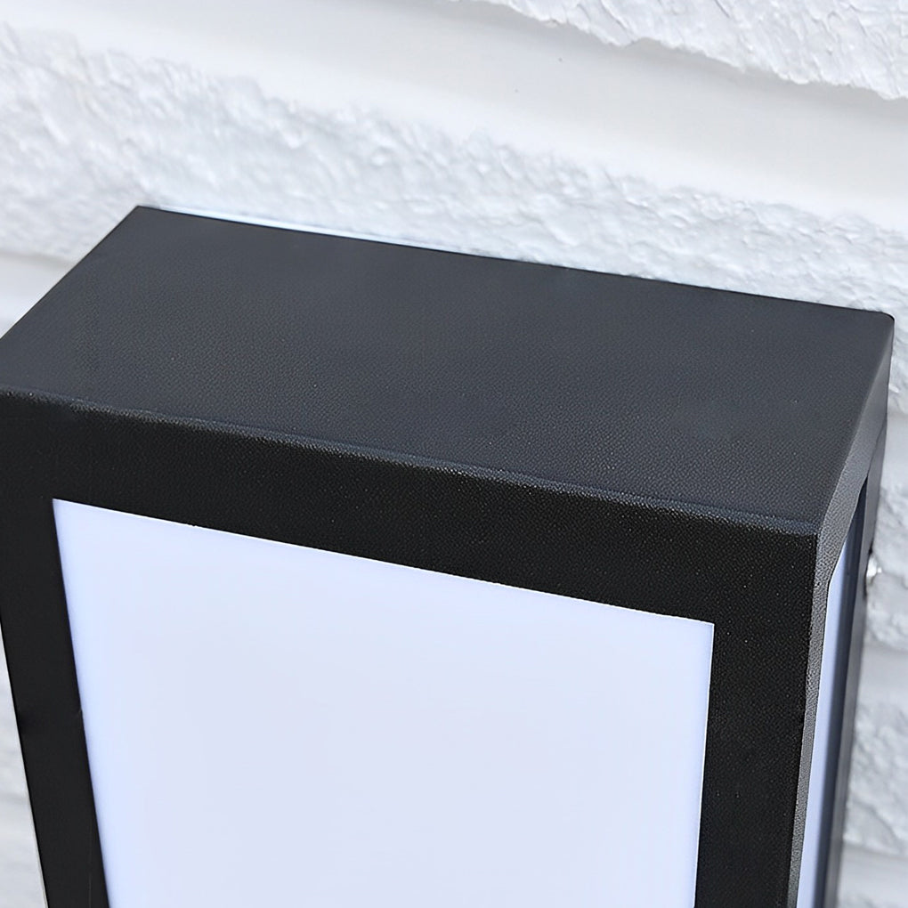Sleek Black Modern LED Rectangle Outdoor Waterproof Wall Light Fixture
