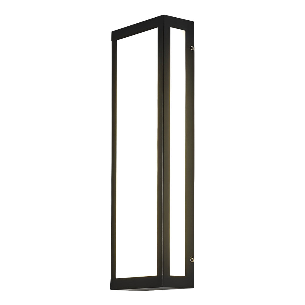 Sleek Black Modern LED Rectangle Outdoor Waterproof Wall Light Fixture
