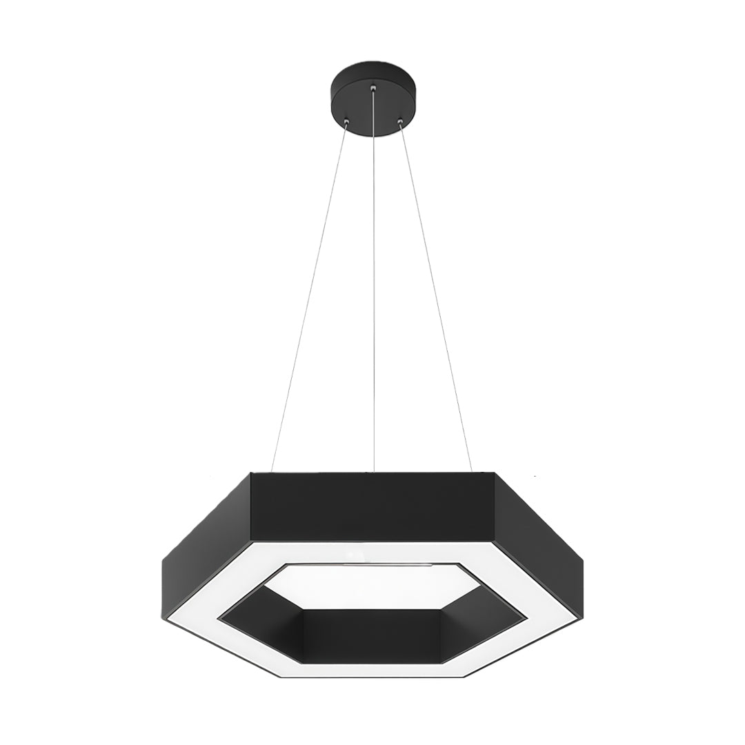 Contemporary Black Hexagonal LED Chandelier for Living Room Bedroom