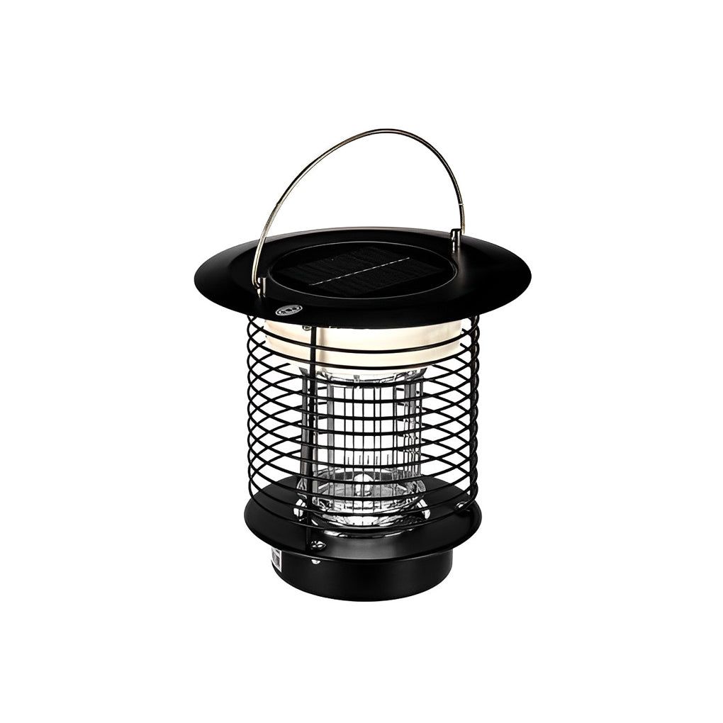 Solar-Powered Purple LED Bug Zapper Lamp for Outdoor Gardens & Patios