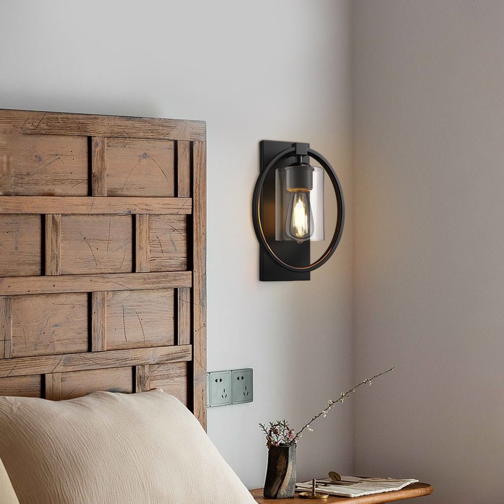 Modern Black Industrial Tungsten Wall Sconces for Bathroom Lighting