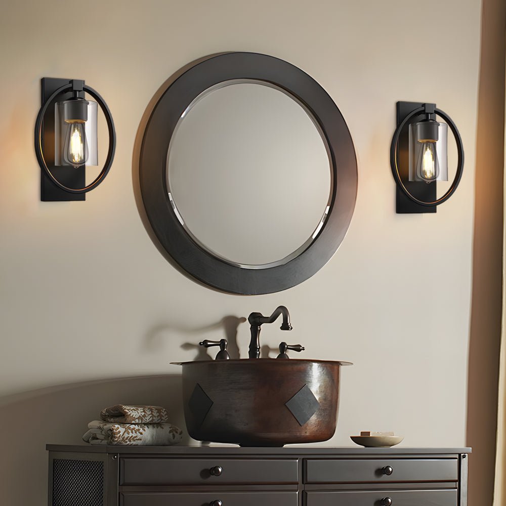 Modern Black Industrial Tungsten Wall Sconces for Bathroom Lighting