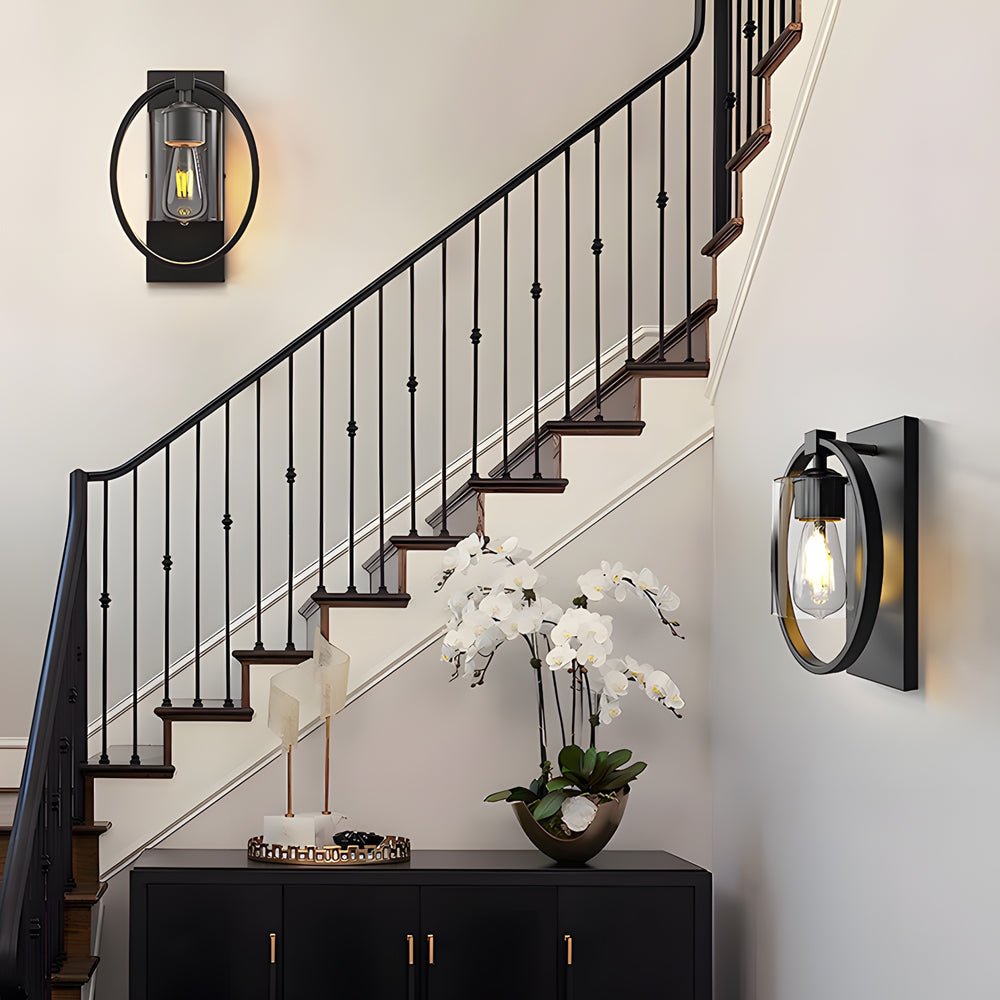 Modern Black Industrial Tungsten Wall Sconces for Bathroom Lighting