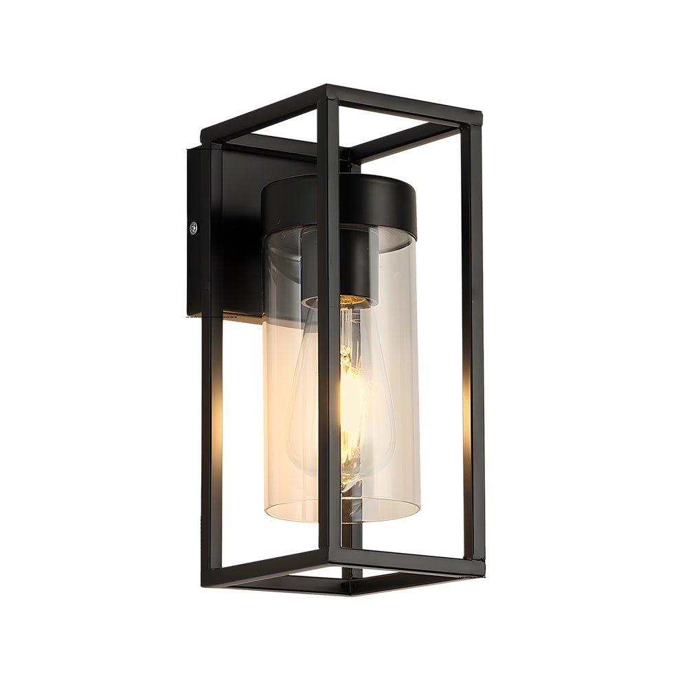 Industrial Black Iron Retro Glass Wall Sconces for Living Room Decor