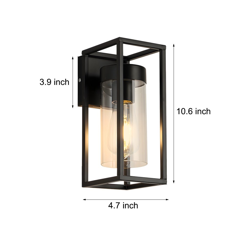 Industrial Black Iron Retro Glass Wall Sconces for Living Room Decor
