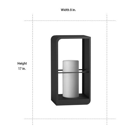 Waterproof Black Lantern Rectangular Outdoor Light Fixture for Patio
