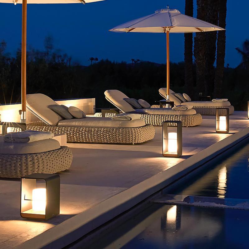 Waterproof Black Lantern Rectangular Outdoor Light Fixture for Patio