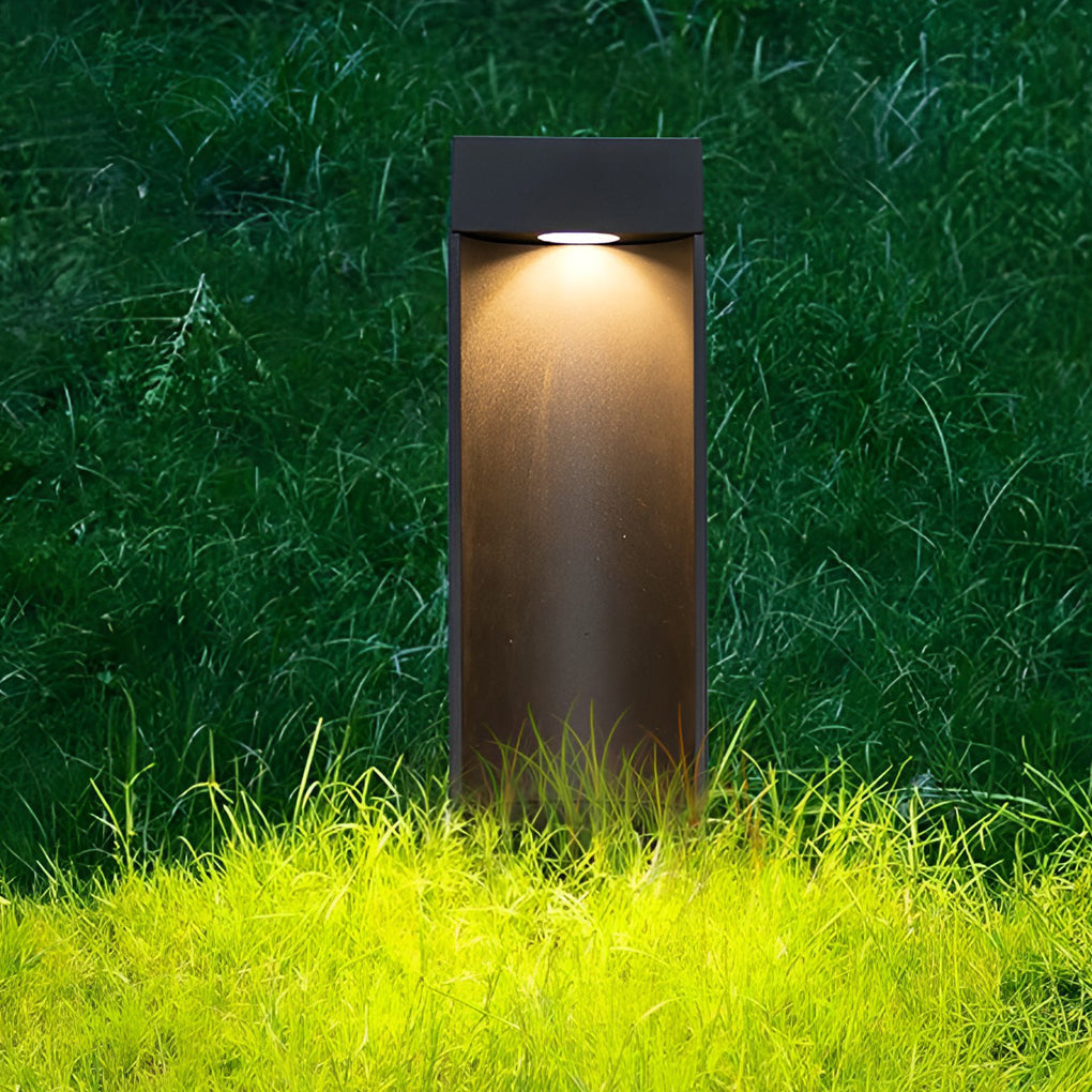 Modern Black LED Lawn Bollard Light for Outdoor Garden Illumination