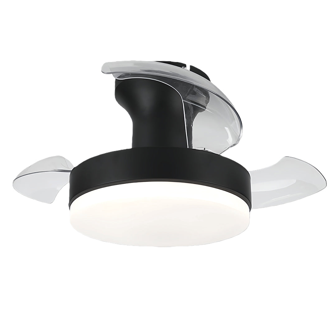 Modern White LED Ceiling Fan with Lights and Silent Motor for Living Rooms