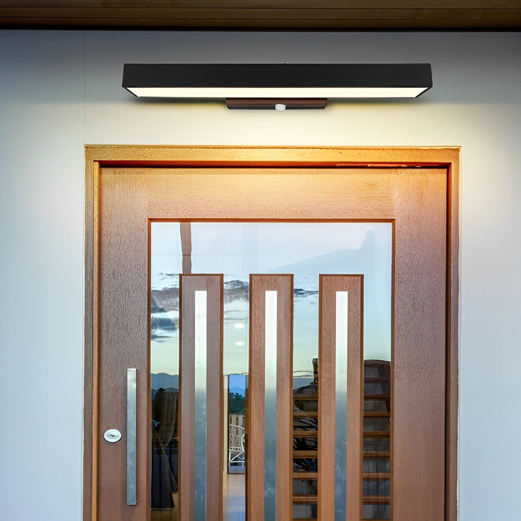 Black Rectangular LED Linear Wall Light for Outdoor Contemporary Spaces