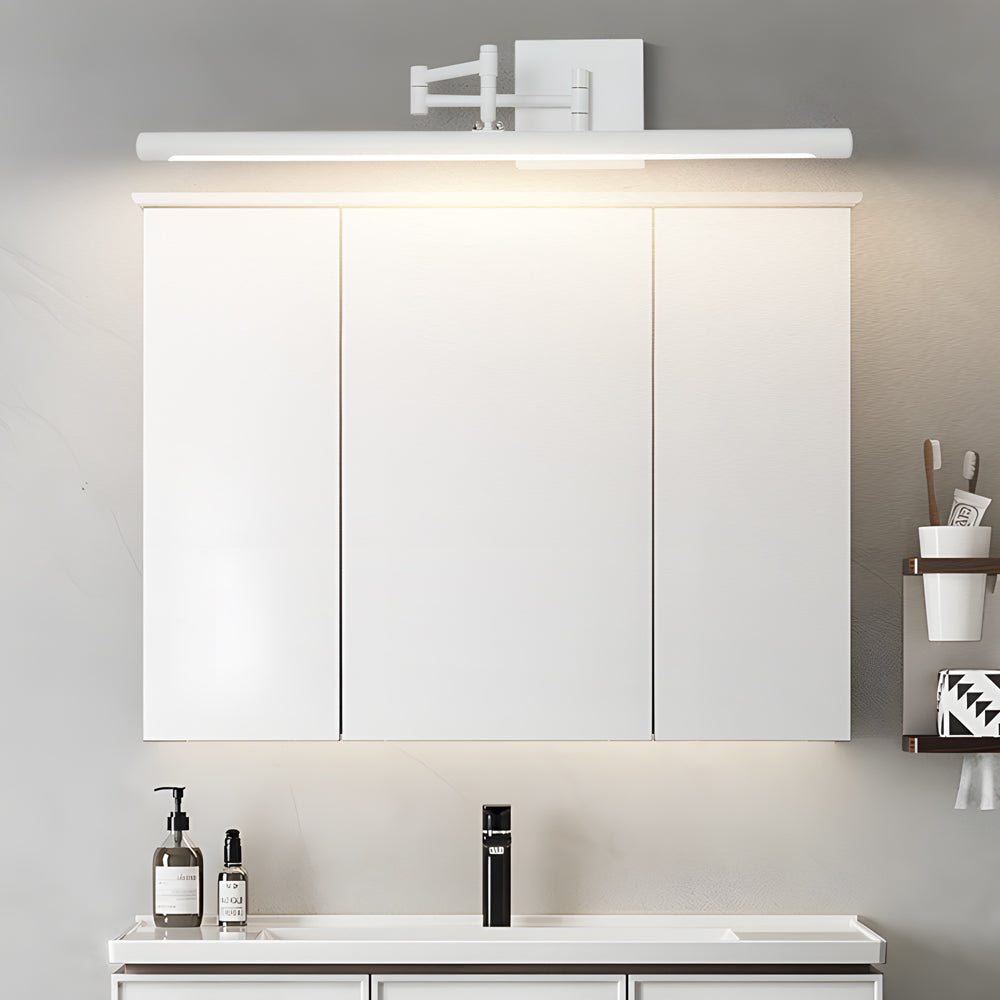 Modern Black Metal Swing Arm Vanity Light for Bathroom Decor