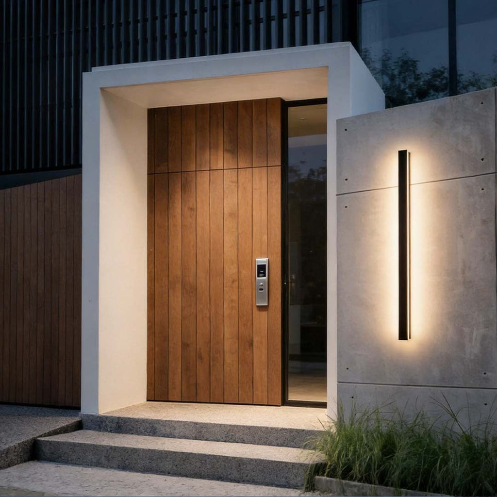 Waterproof Black Metal Linear LED Wall Sconce for Modern Outdoor Spaces
