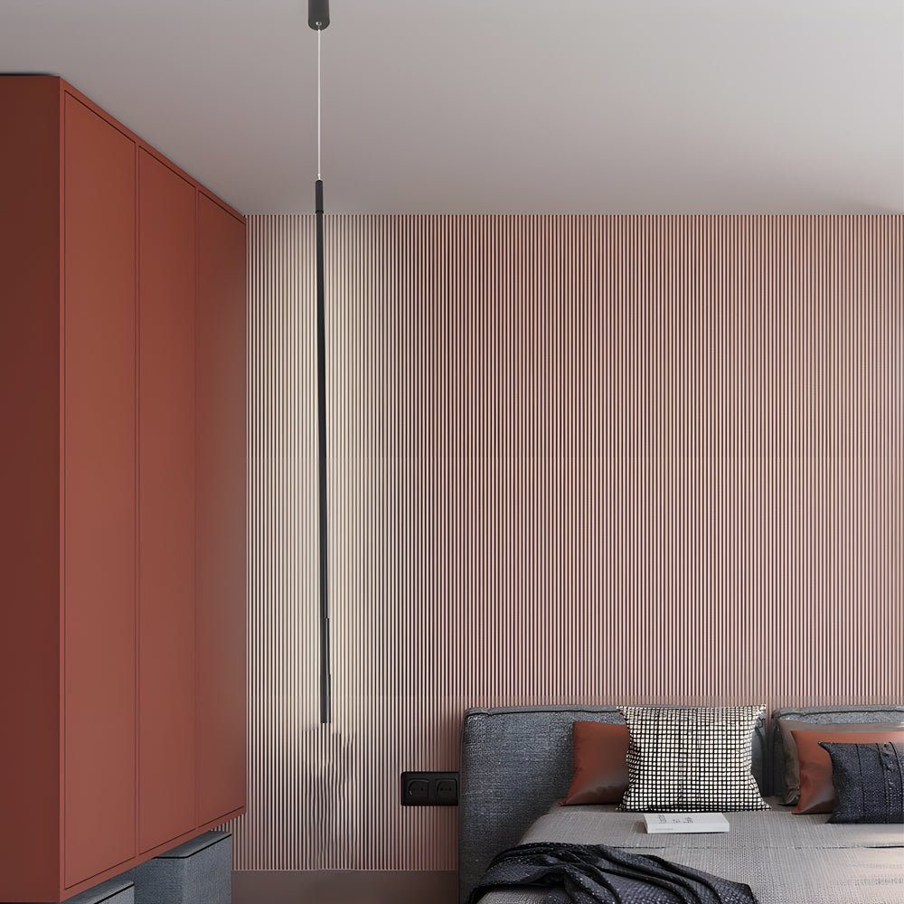 Sleek Black Vertical Linear LED Pendant Light for Modern Home Décor