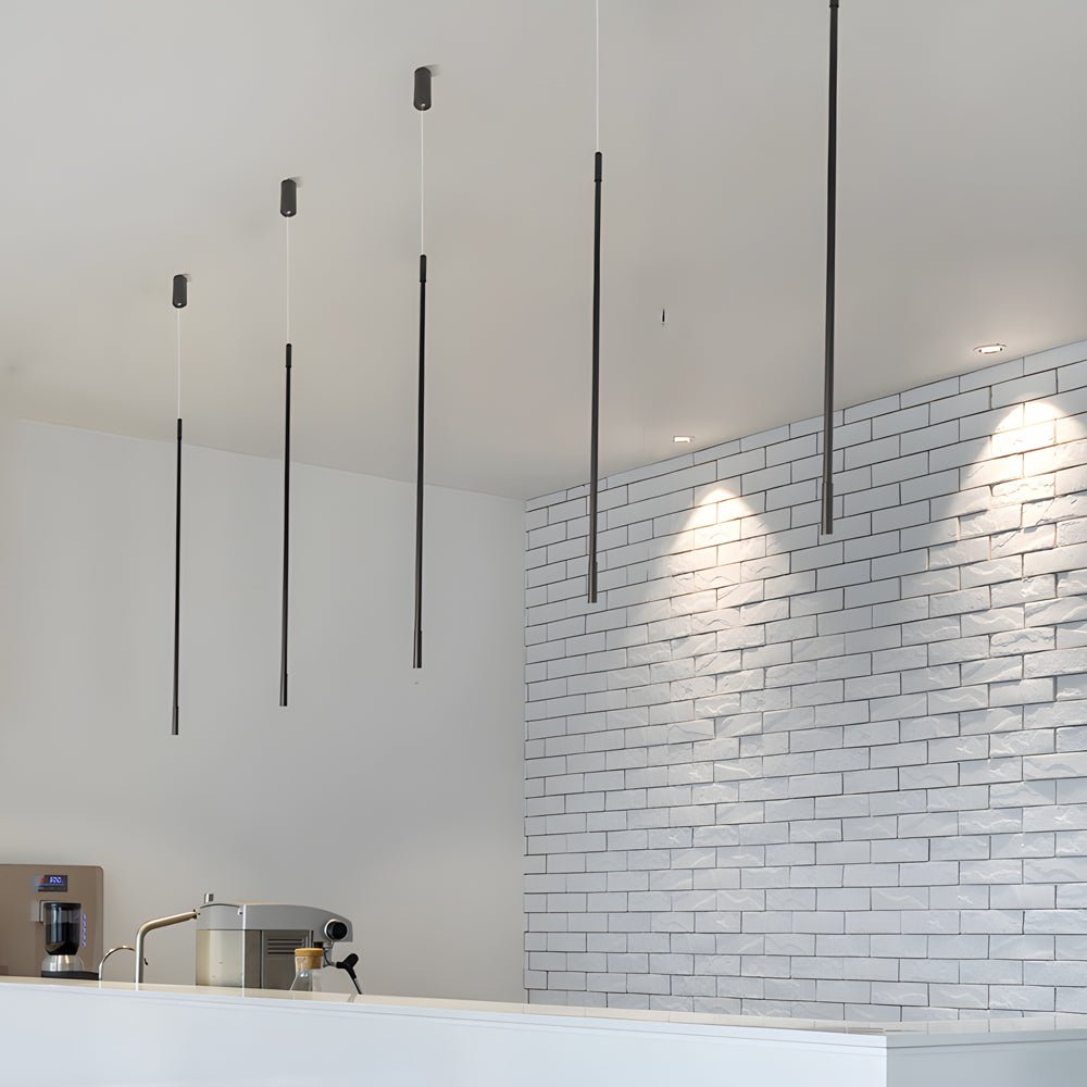 Sleek Black Vertical Linear LED Pendant Light for Modern Home Décor