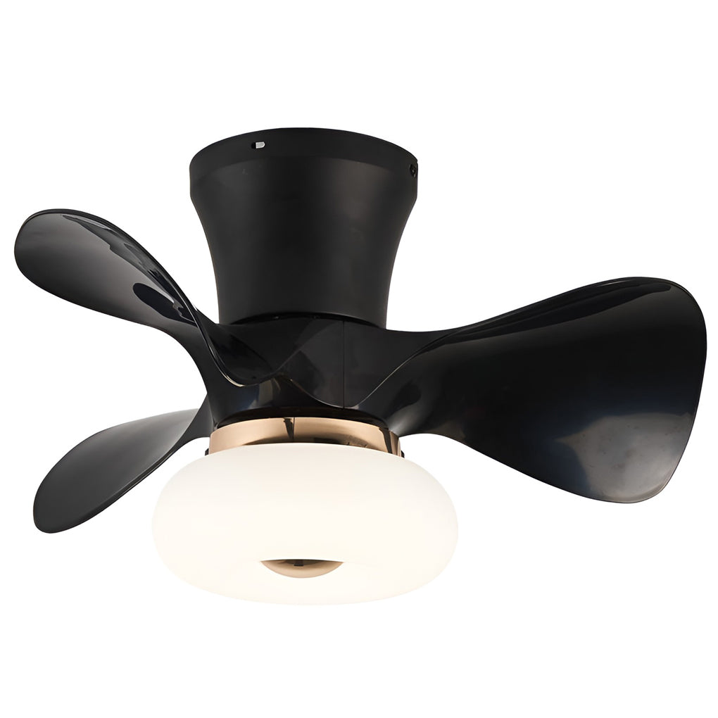 Modern White Macaron LED Ceiling Fan with Light for Living Room Decor