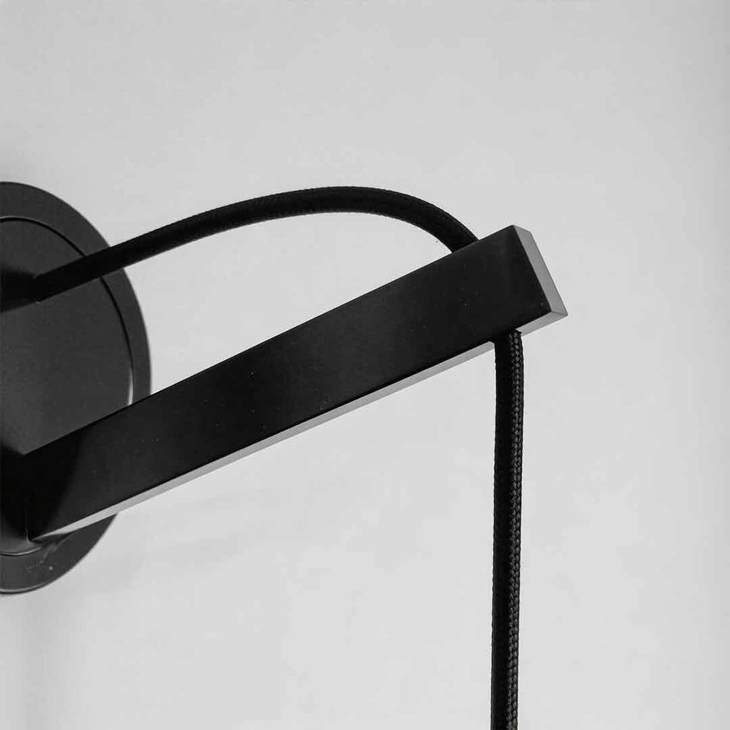 Black Modern Copper Wall Lamp for Bedside, Living Room, or Bedroom