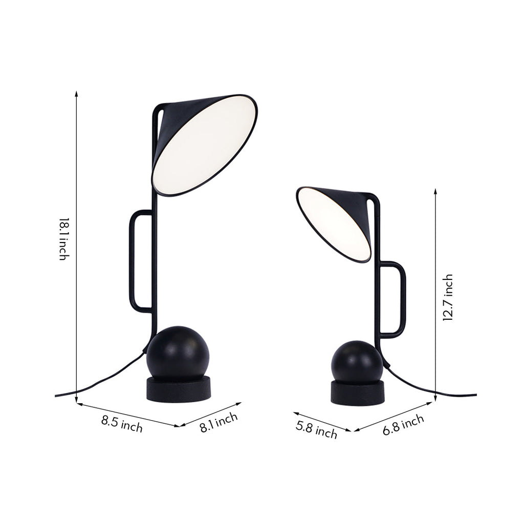 Industrial Black Metal LED Desk Lamp for Home Office and Study Room