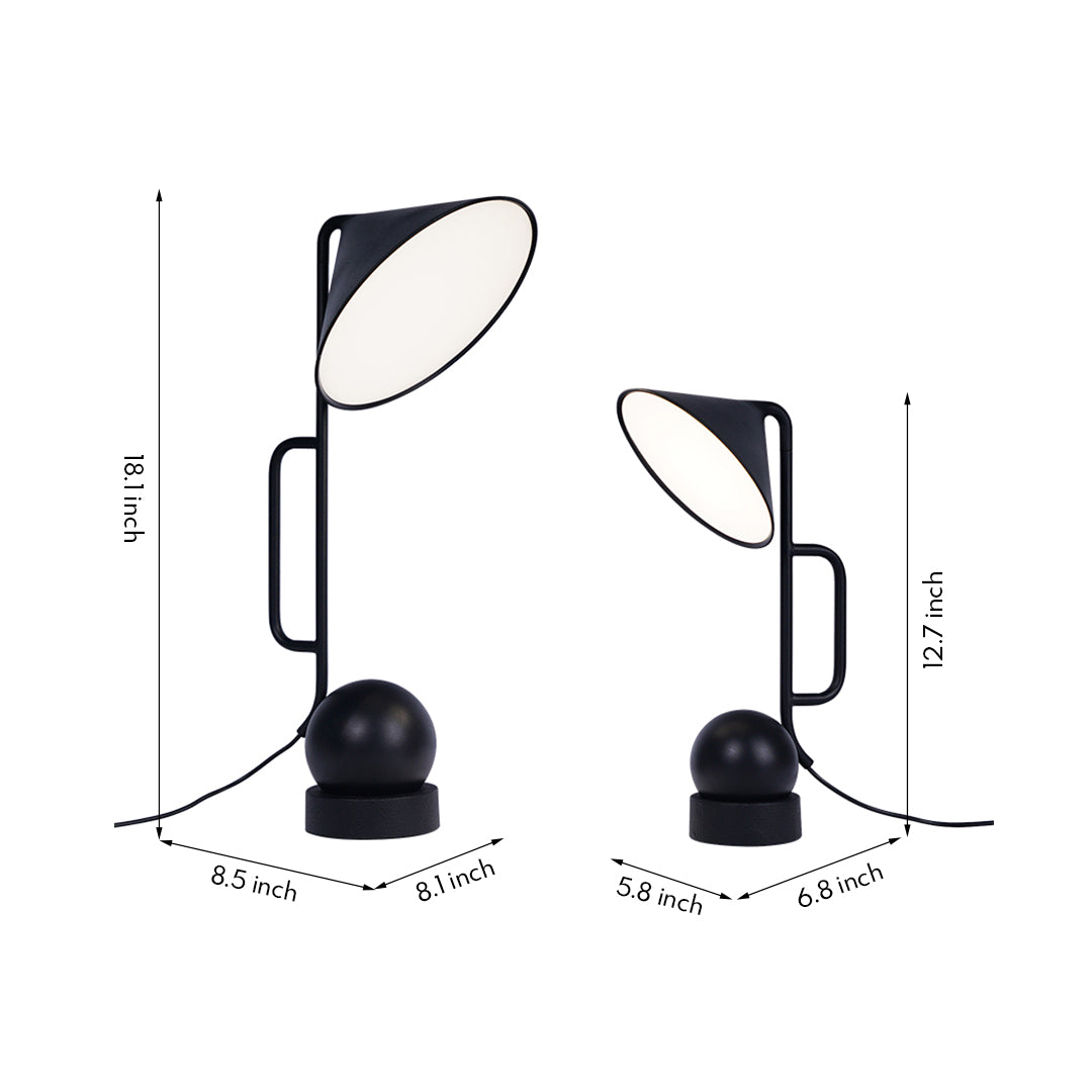 Industrial Black Metal LED Desk Lamp for Home Office and Study Room