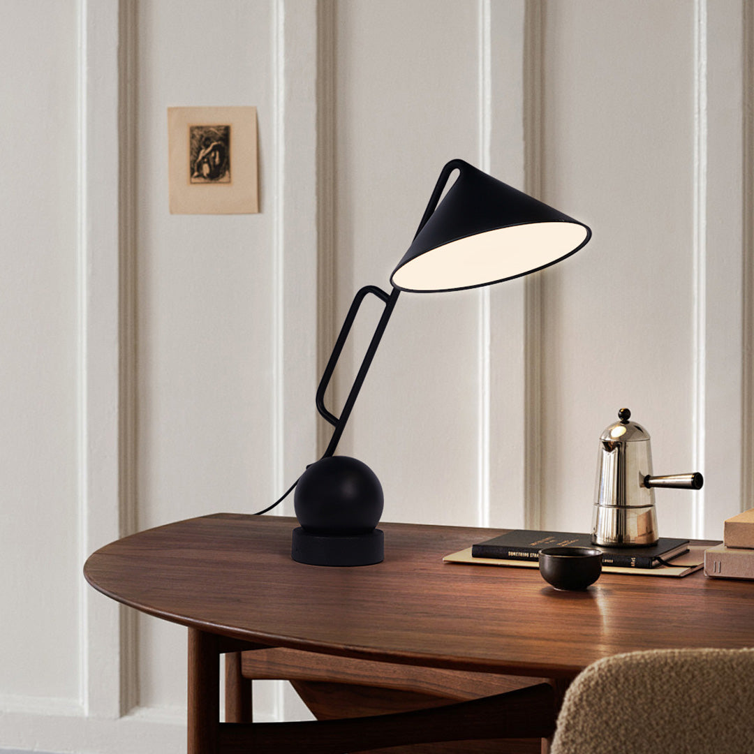 Industrial Black Metal LED Desk Lamp for Home Office and Study Room