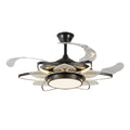 Black Minimalist Iron Ceiling Fan with Light for Modern Home Decor