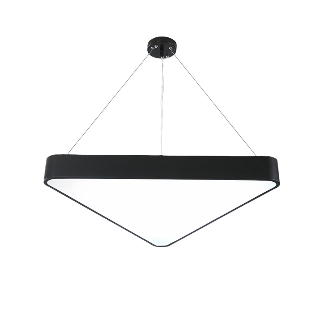 Sleek Black Triangular LED Chandelier for Modern Living Room Decor
