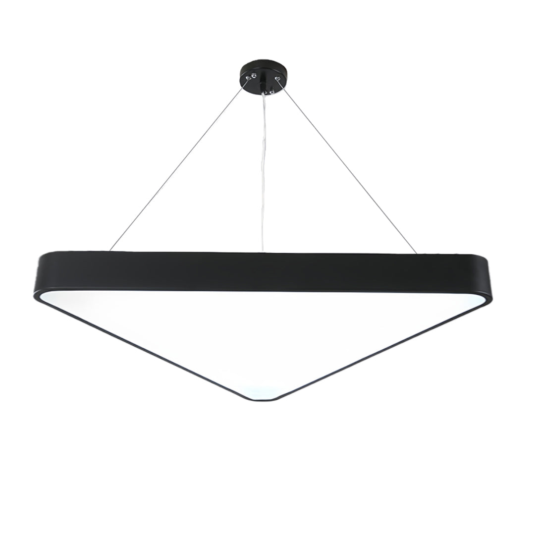 Sleek Black Triangular LED Chandelier for Modern Living Room Decor