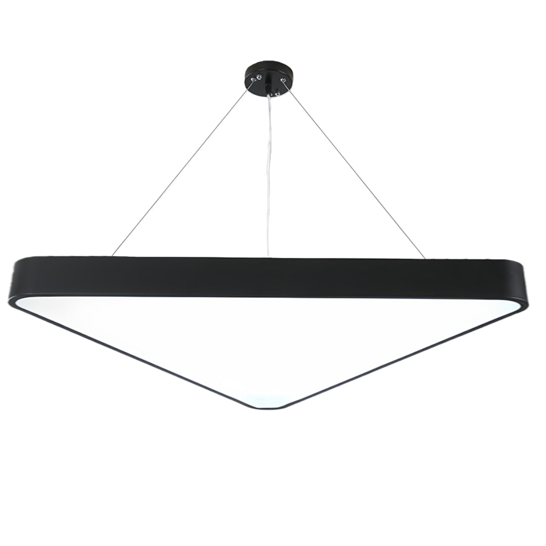 Sleek Black Triangular LED Chandelier for Modern Living Room Decor