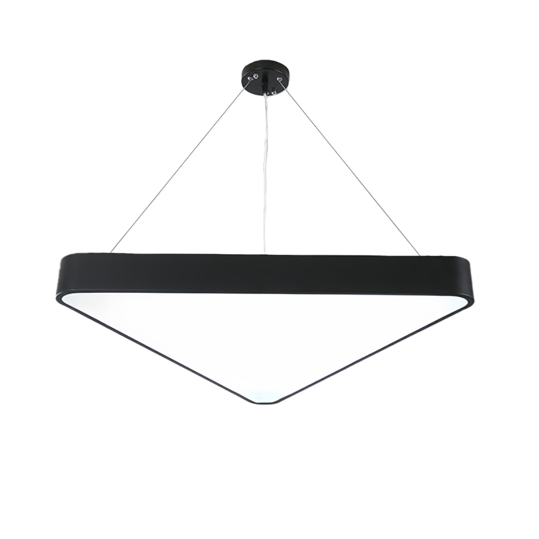 Sleek Black Triangular LED Chandelier for Modern Living Room Decor