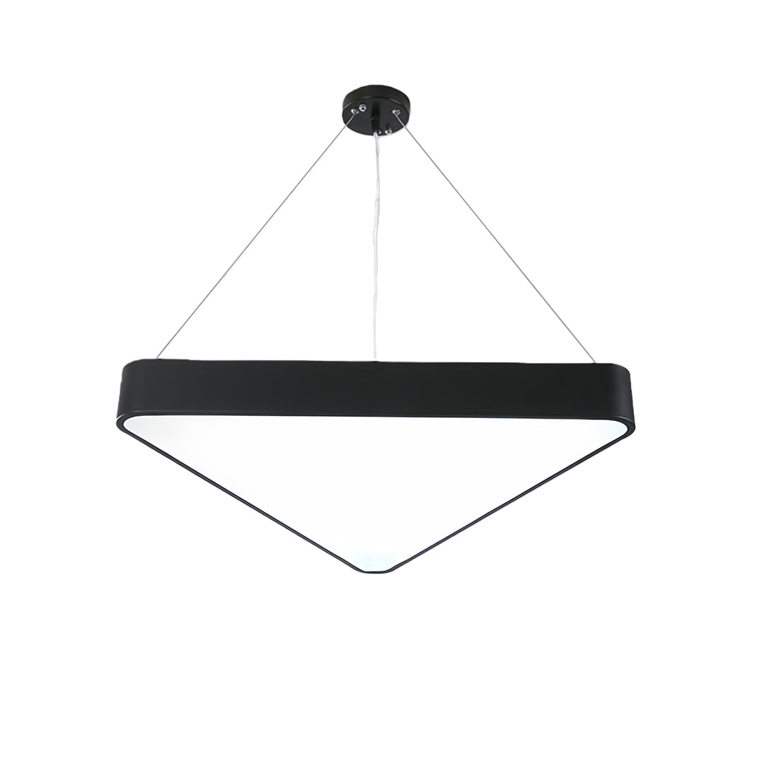 Sleek Black Triangular LED Chandelier for Modern Living Room Decor