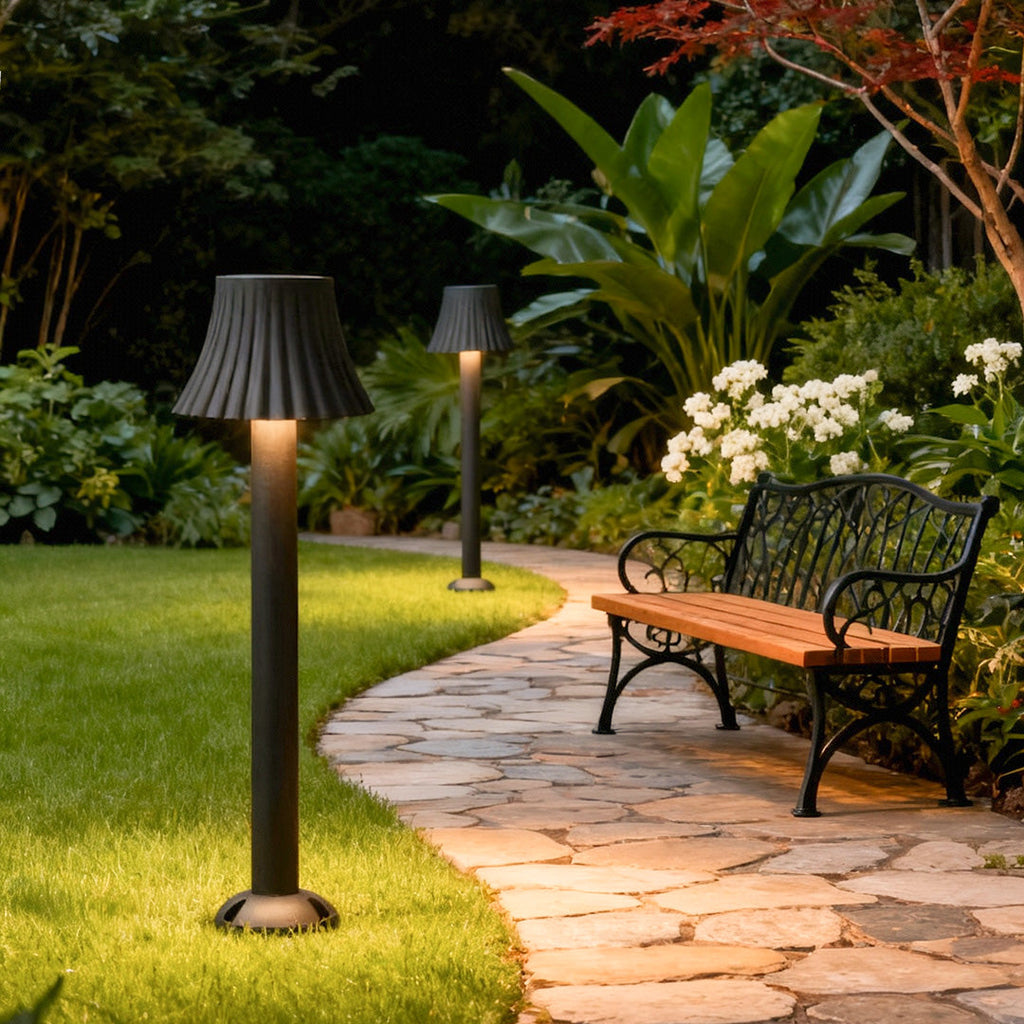 Elegant Black Mushroom Outdoor Path Light for Courtyard Landscaping