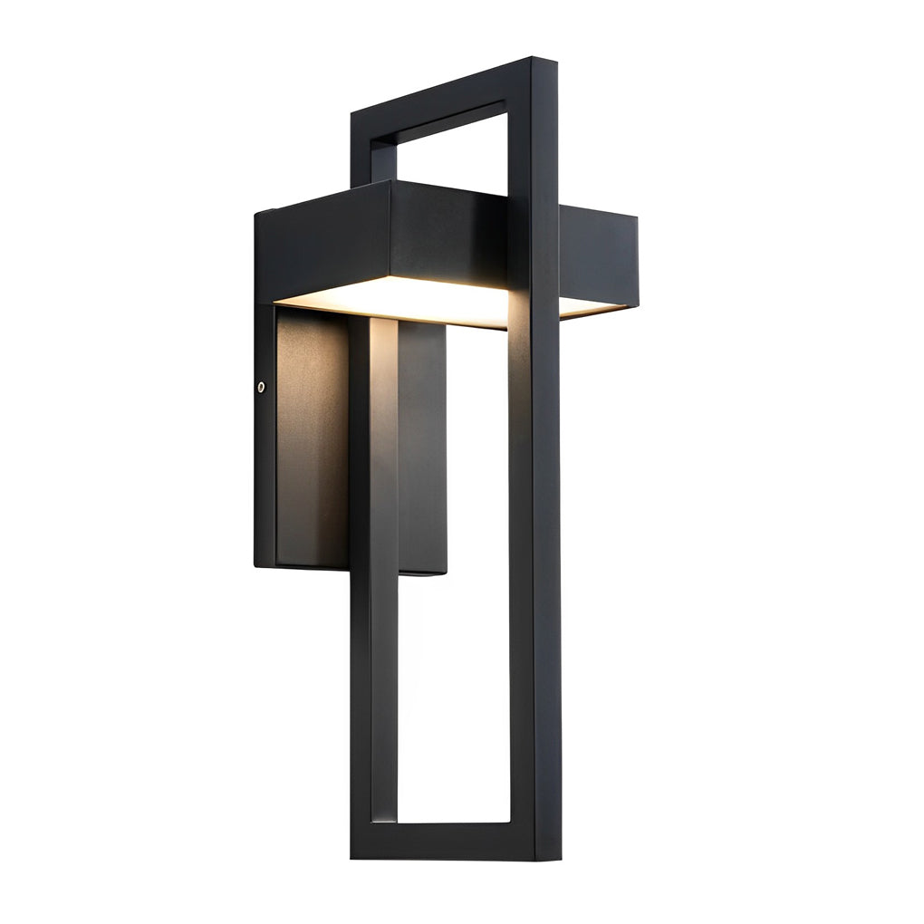 Sleek Black Rectangular LED Outdoor Wall Sconce for Modern Patios