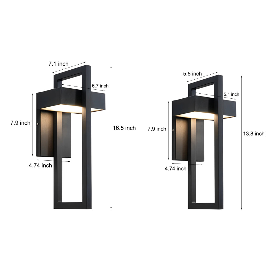 Sleek Black Rectangular LED Outdoor Wall Sconce for Modern Patios