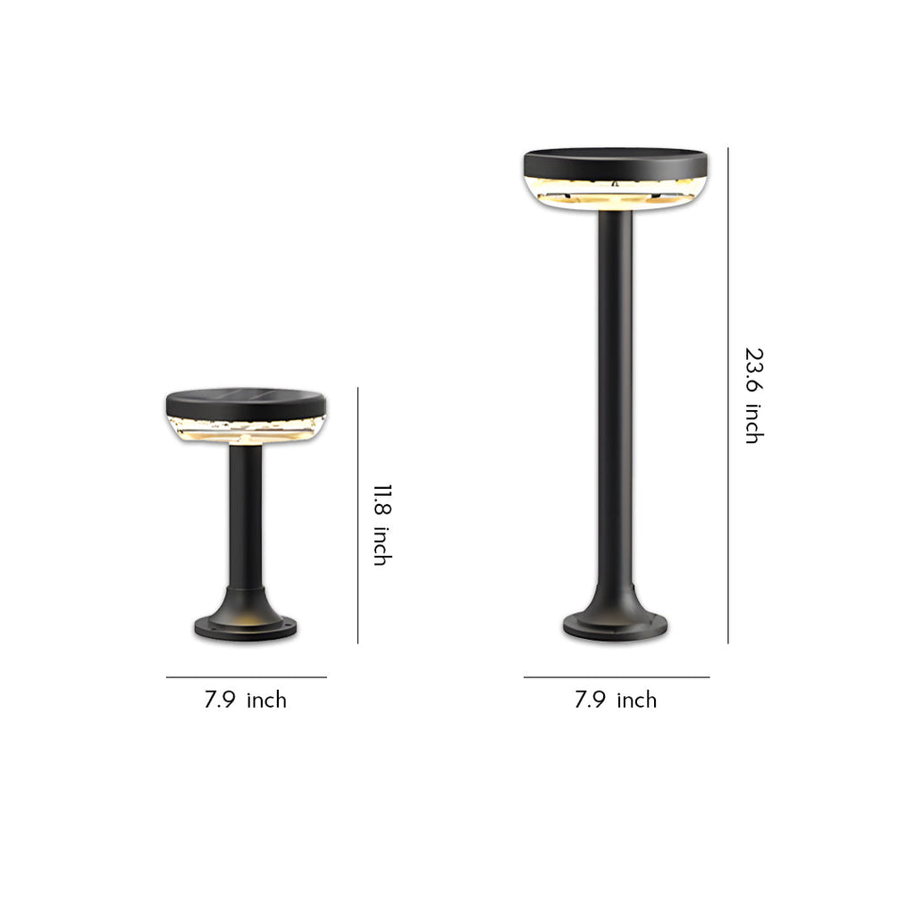 Elegant Black Solar-Powered Waterproof Pathway Light for Outdoor Gardens
