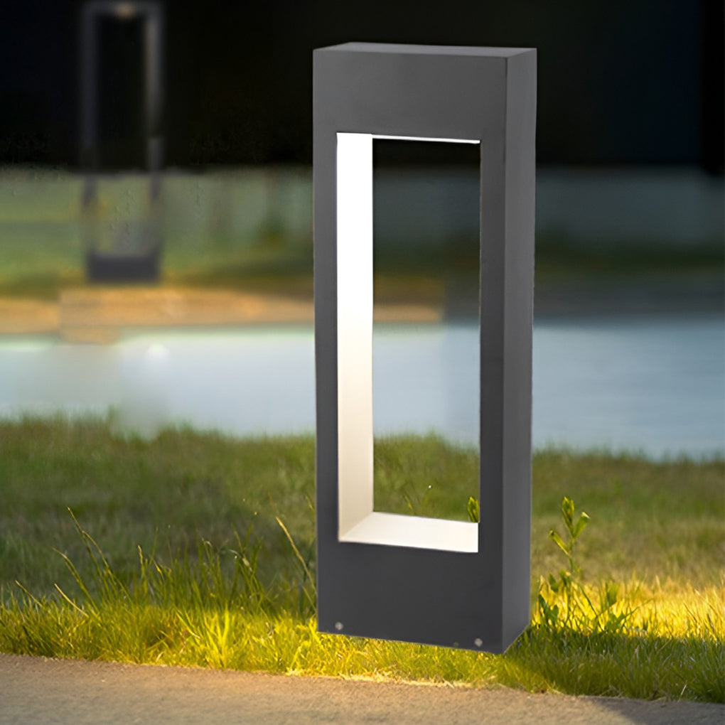 Sleek Black LED Outdoor Bollard Light for Pathway and Garden Illumination