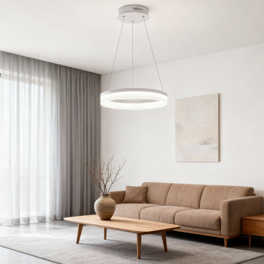 Sleek Black Aluminum LED Pendant Light Fixture for Modern Home Décor