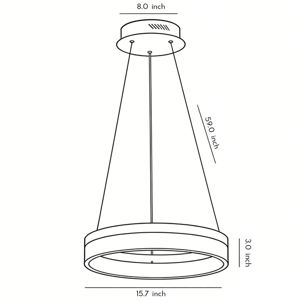 Sleek Black Aluminum LED Pendant Light Fixture for Modern Home Décor